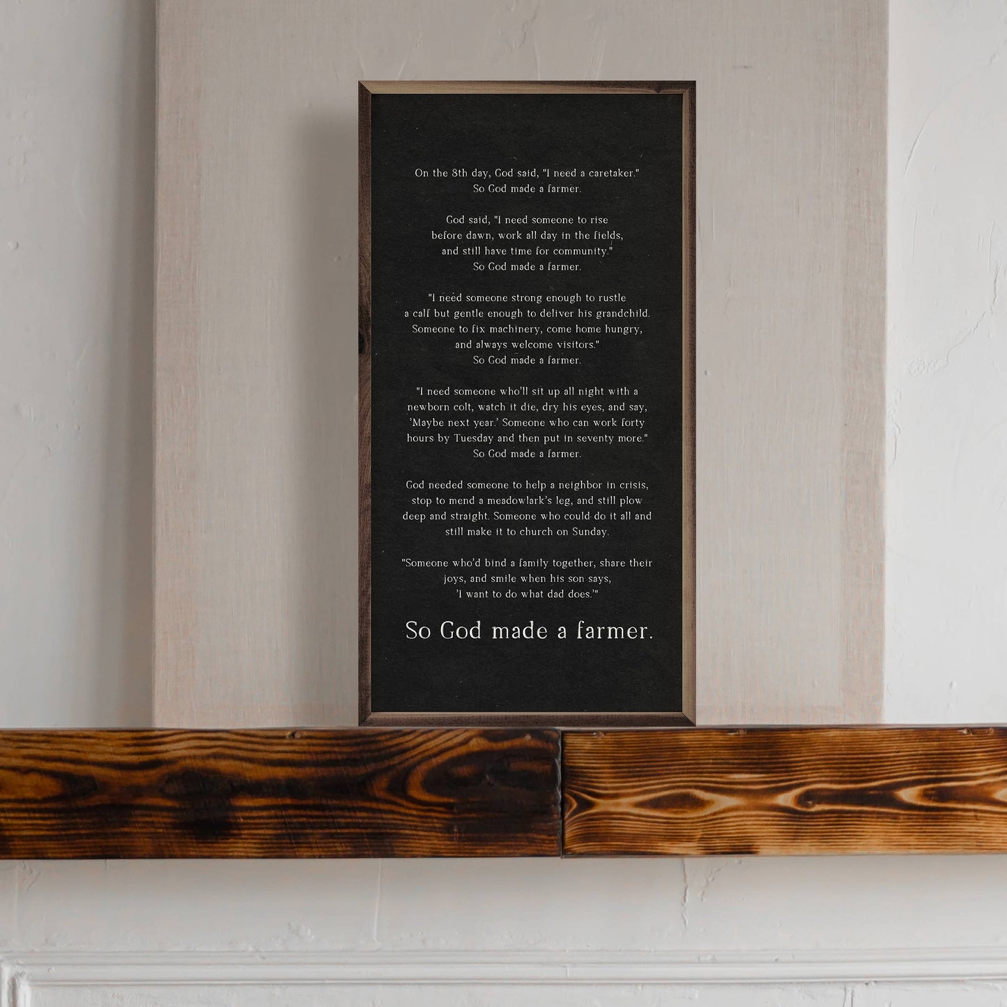 So God Made A Farmer Speech Black - 18"x36"