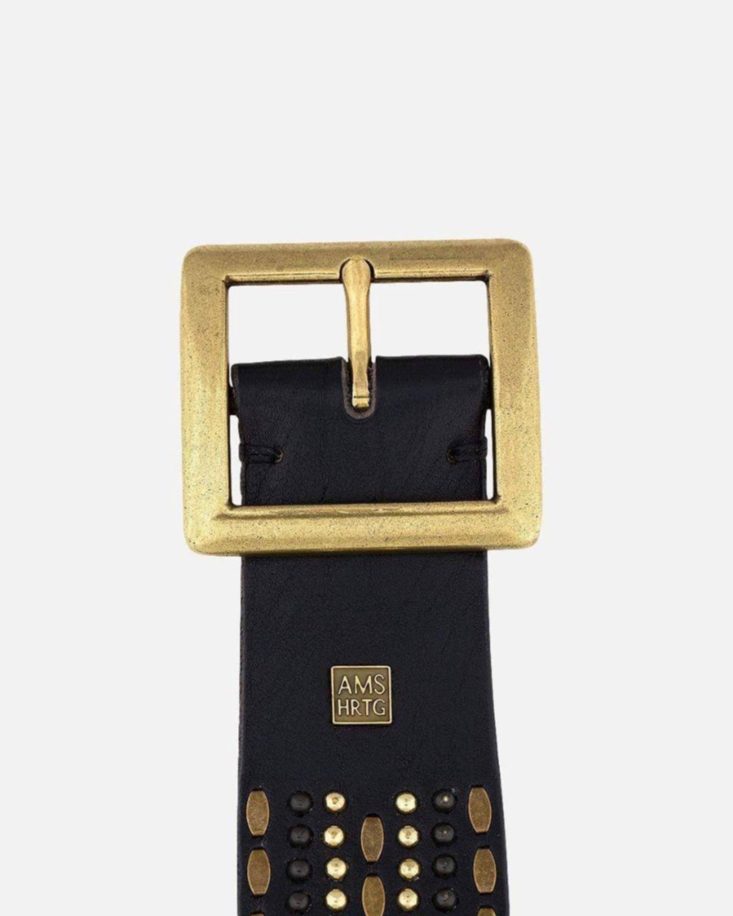 Daya | Studded Leather Belt - Black Embellished Belt