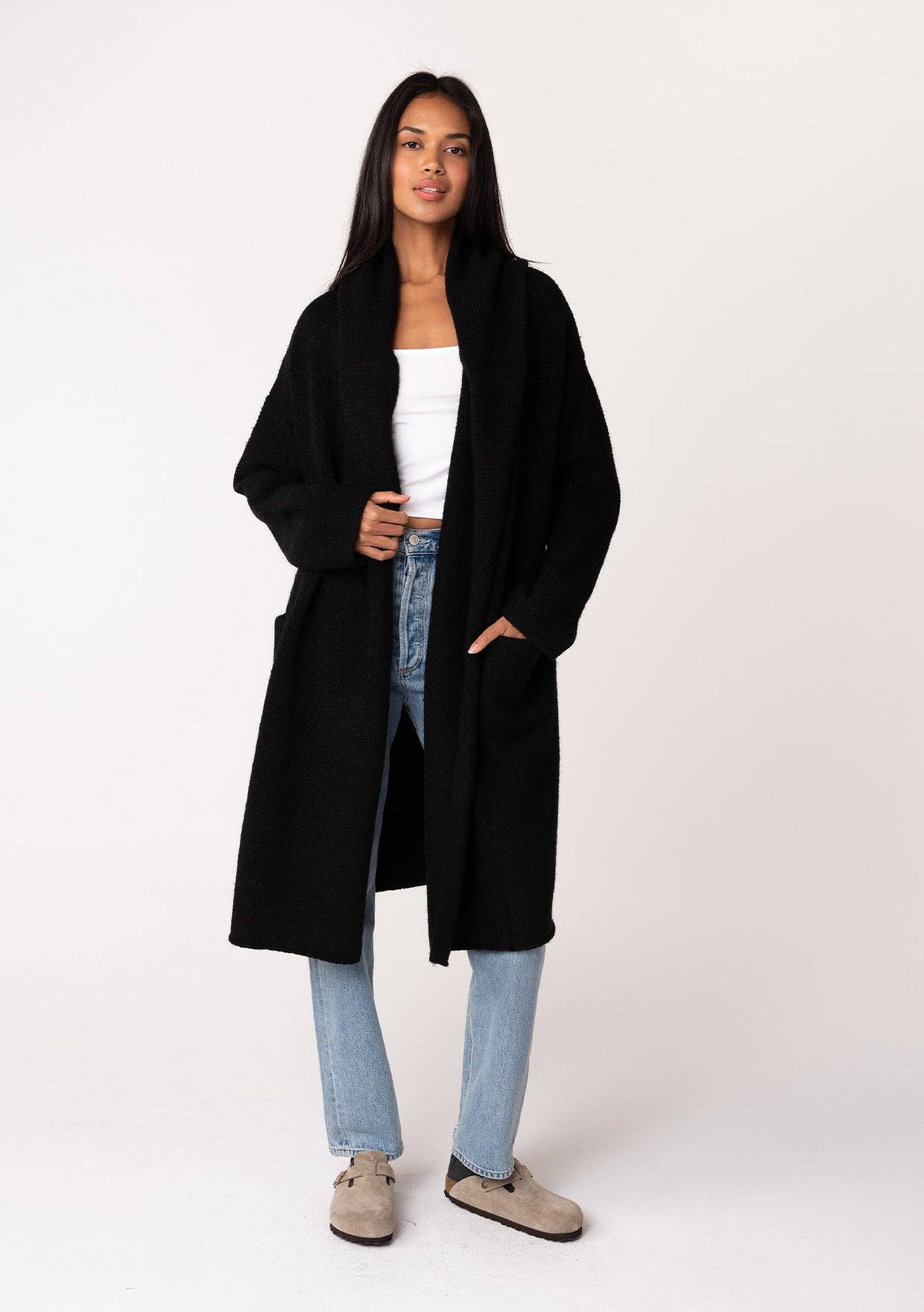 Cozy Oversized Hooded Cardigan W/Pockets