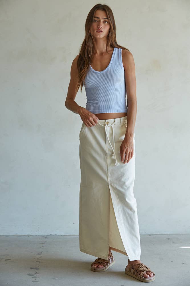 Seamless Knit Ribbed V-Neck Tank