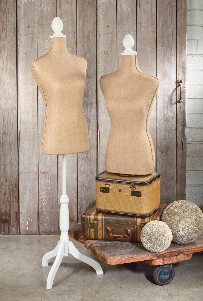 Linen & Burlap Floor or Tabletop Body Forms - Fiberglass