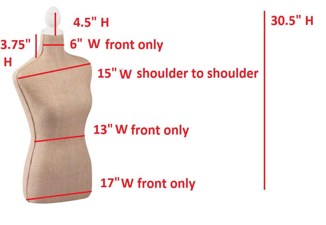 Linen & Burlap Floor or Tabletop Body Forms - Fiberglass