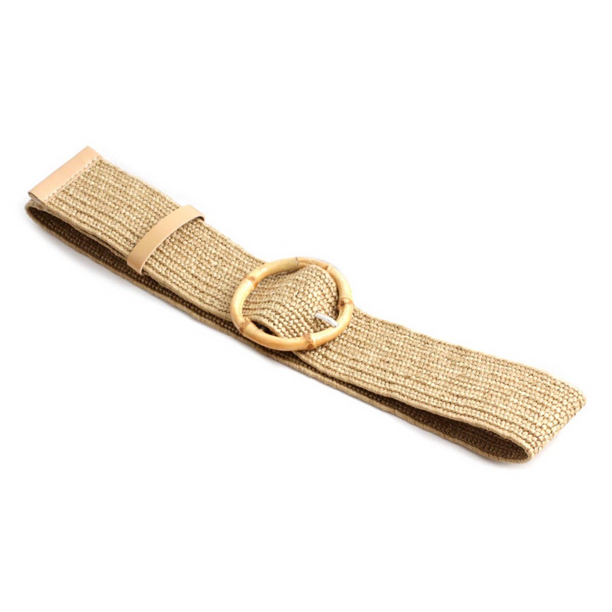 ROUND WOODEN BUCKLE BELT - O/S