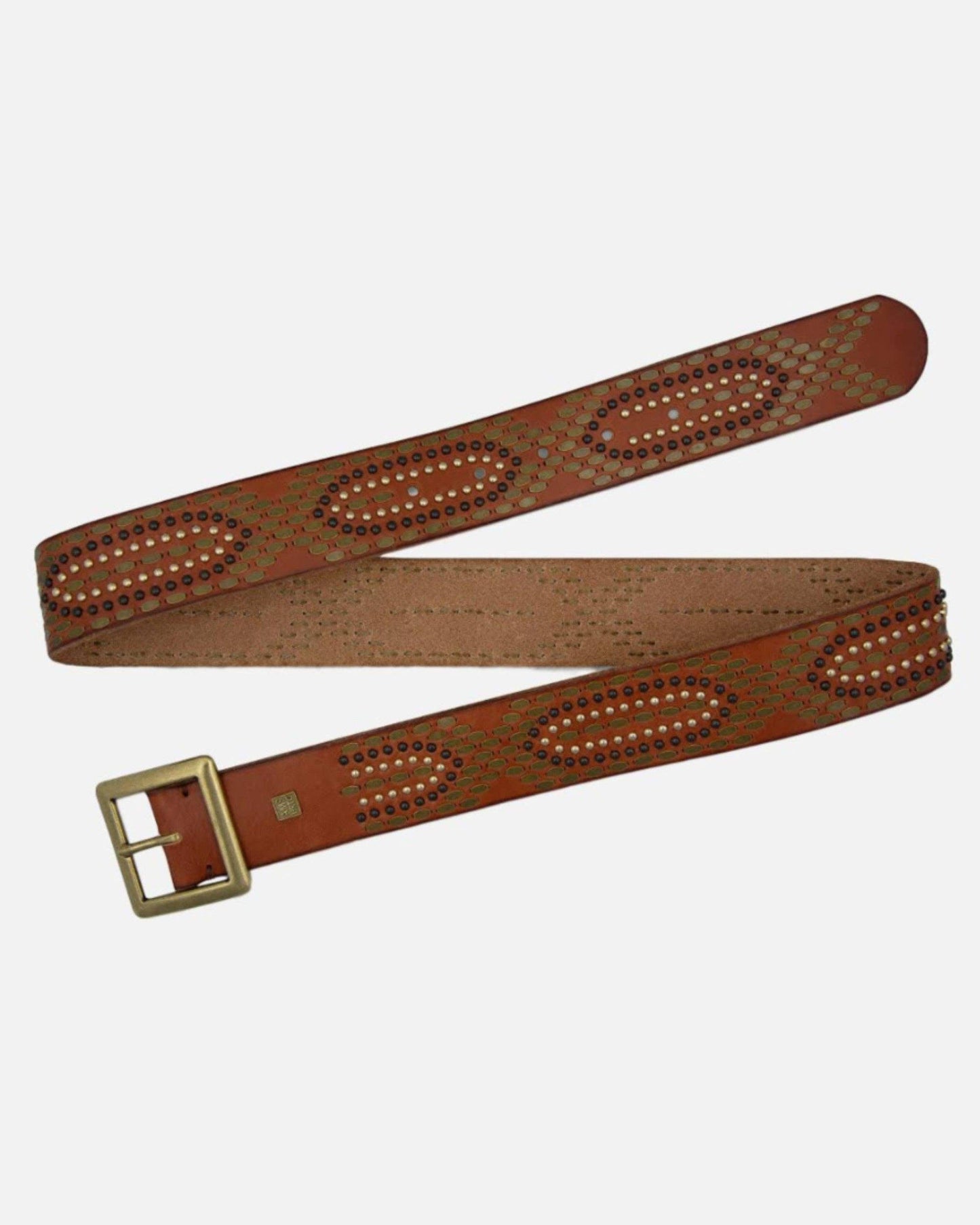 Daya | Studded Leather Belt - Black Embellished Belt
