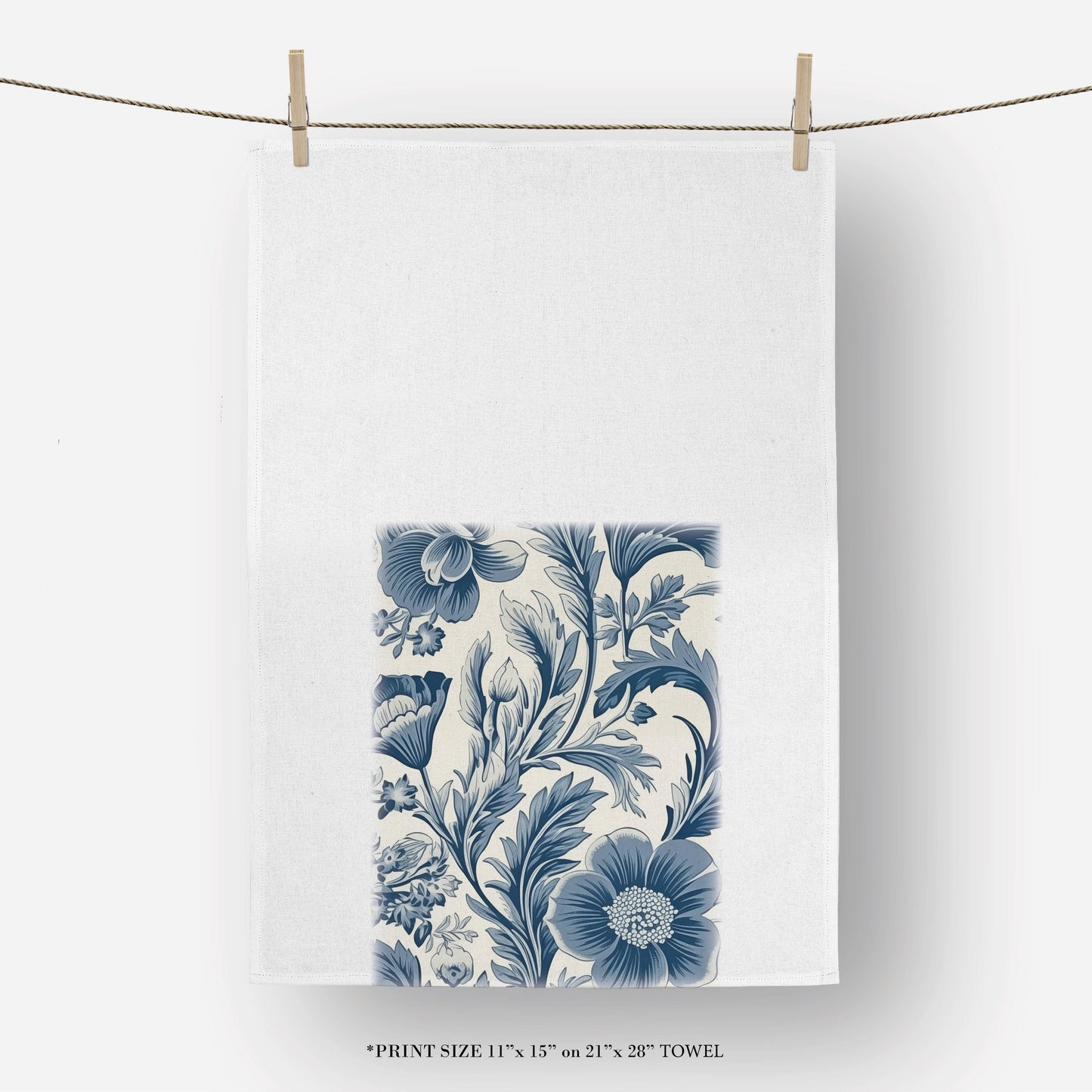Blue Floral Towel