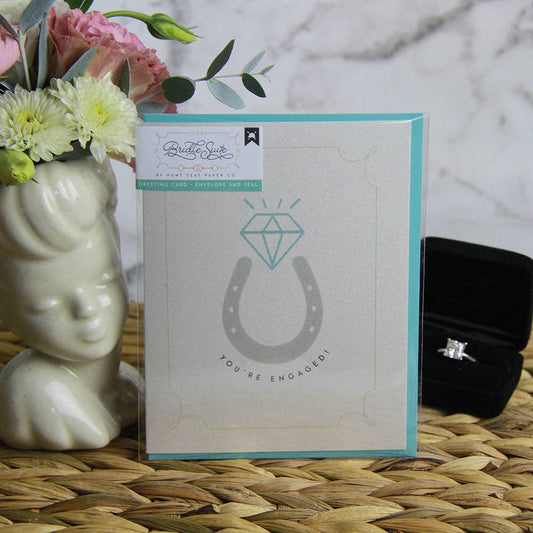 You're Engaged Equestrian Wedding Engagement - Greeting Card